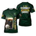 If You Drink Definitely Drive Golf And Beer Black Beer St Patrick's Day Green Golf Tops For Men, Golf Shirts For Men