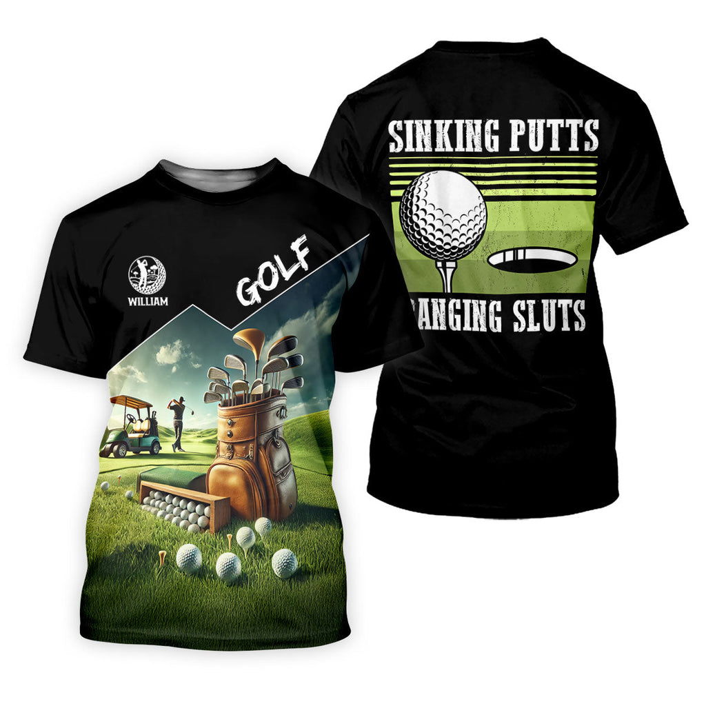 Golf Sinking Putts Banging Golf Tops For Men, Gifts For Golf Lovers, Polo Shirts For Men, Golfing Apparel