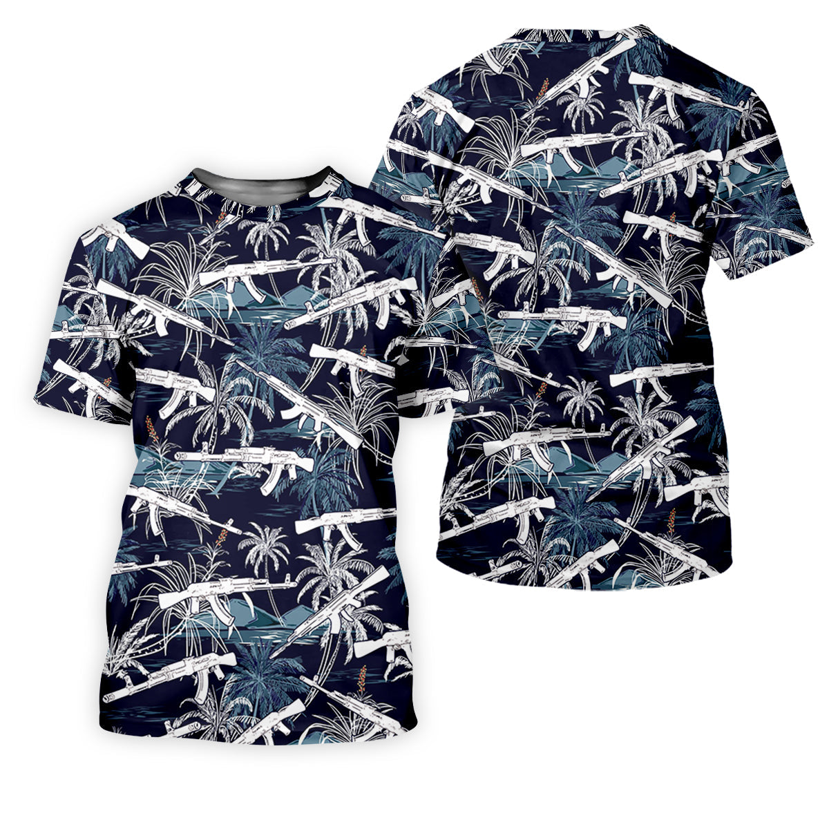 Dark Blue Color Army Theme Hawaiian Golf Polo, Golf Shirts For Men, Polo Shirts For Men