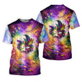 Carnival Mask Feather Print Purple Green Gold Dazzling Effect Mardi Gras Polo Shirts For Men, Golf Shirts For Men