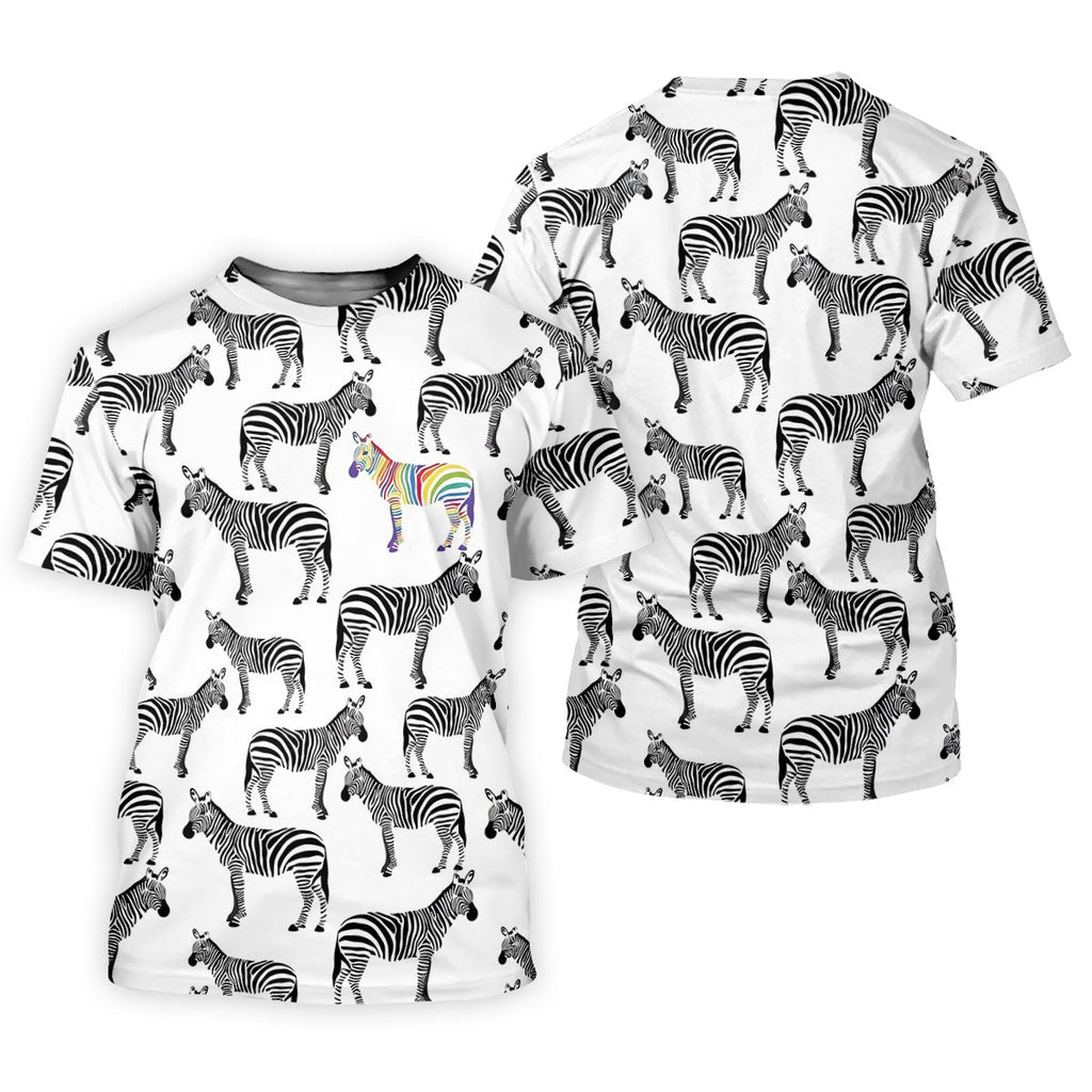 Rainbow Zebra Be Yourself Pride Month Support Golf Tops For Men, LGBT Community Polo Shirts For Men