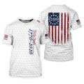 We The People Distressed American Flag White Golf Shirt, 250 Years Patriotic 4th Of July Golf Shirts For Men