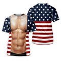 American Flag Pattern Men's Funny Golf Shirts, 250th Anniversary Performance Golf Shirt, Polo Shirts For Men