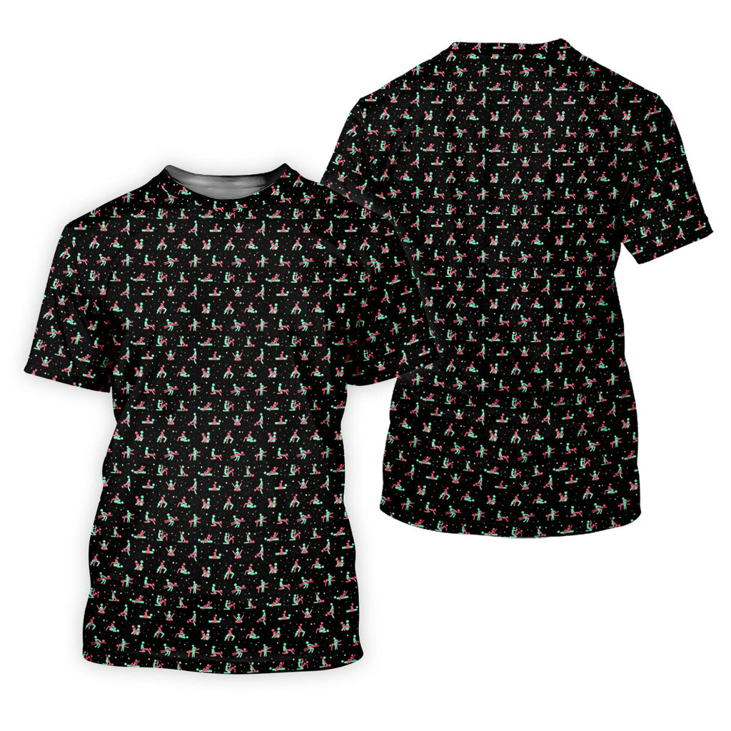 Naughty Couple Snow Pattern Christmas Golf Shirt, Fun Golf Shirts For Men, Golf Gift For Him, Polo ShirtFor Men