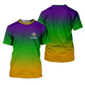 Mardi Gras Purple Gold Green Blended Color Golf Ball Pattern Golf Tops For Men, Polo Shirts For Men