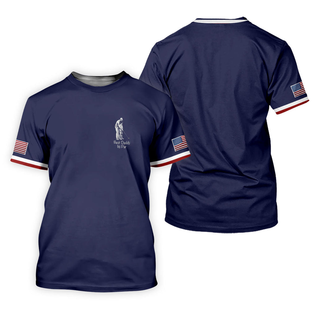 Best Dad Papa By Par Custom Photo Father's Day Golf Shirt, Golf Gift For Dad, Golf Polo For Men