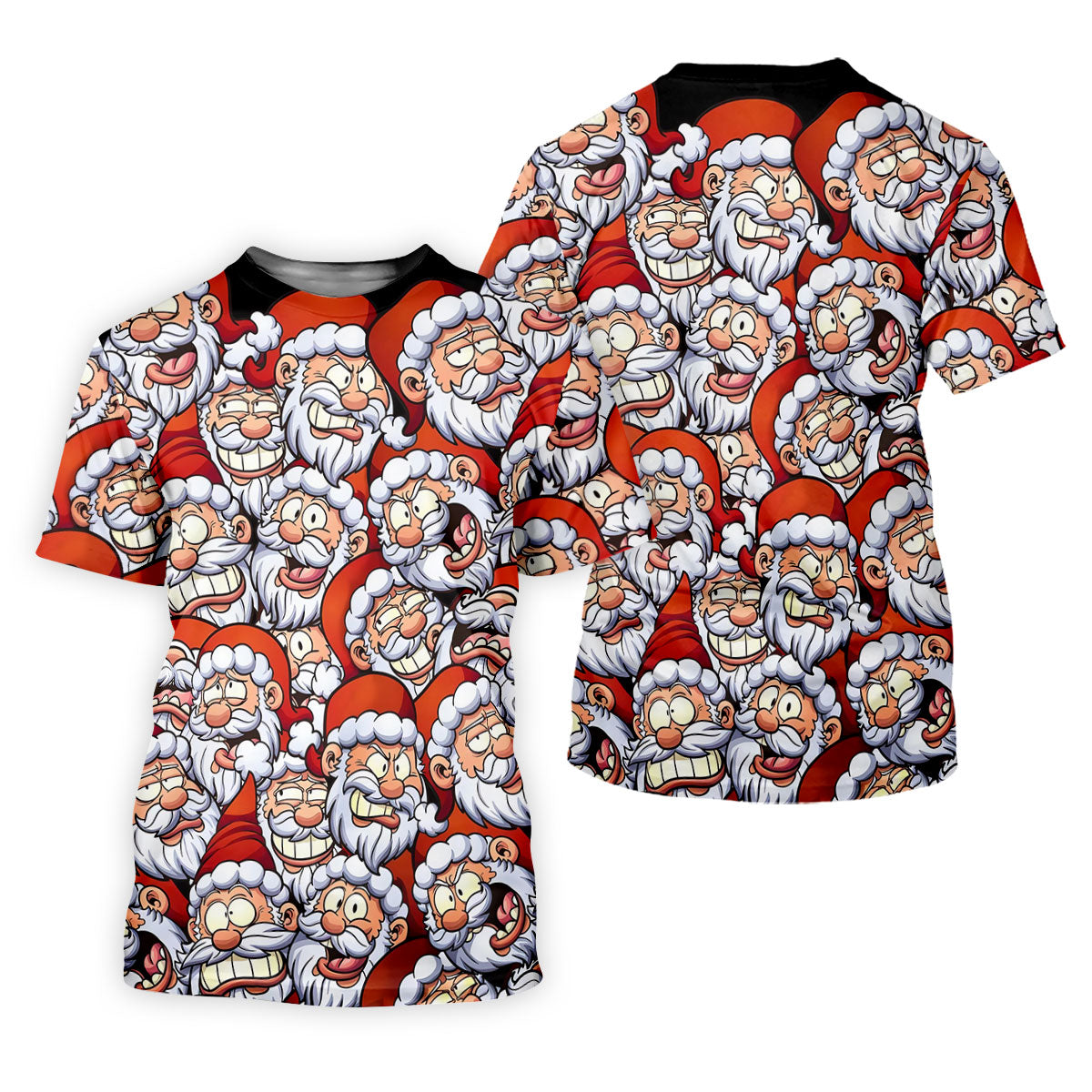 Santa Claus Face Fun Golf Shirts For Men, Christmas Golf Shirt, Polo Shirts For Men, Golfing Apparel