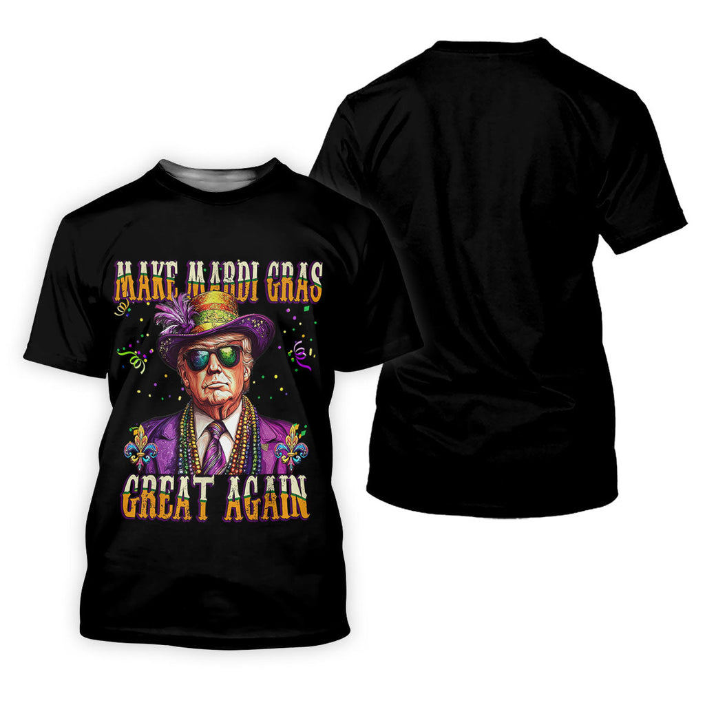 Make Mardi Gras Great Again Men's Funny Golf Shirts, Golf Shirts For Men, Polo Shirts For Men