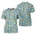 Paisley Flowers Heron Painting Print Golf Shirt, Polo Shirts For Men, Golf Shirts For Men
