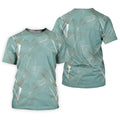 Tropical Leaves Blue Grey Golf Shirt, Summer Hawaiian Golf Shirt, Golf Shirts For Men