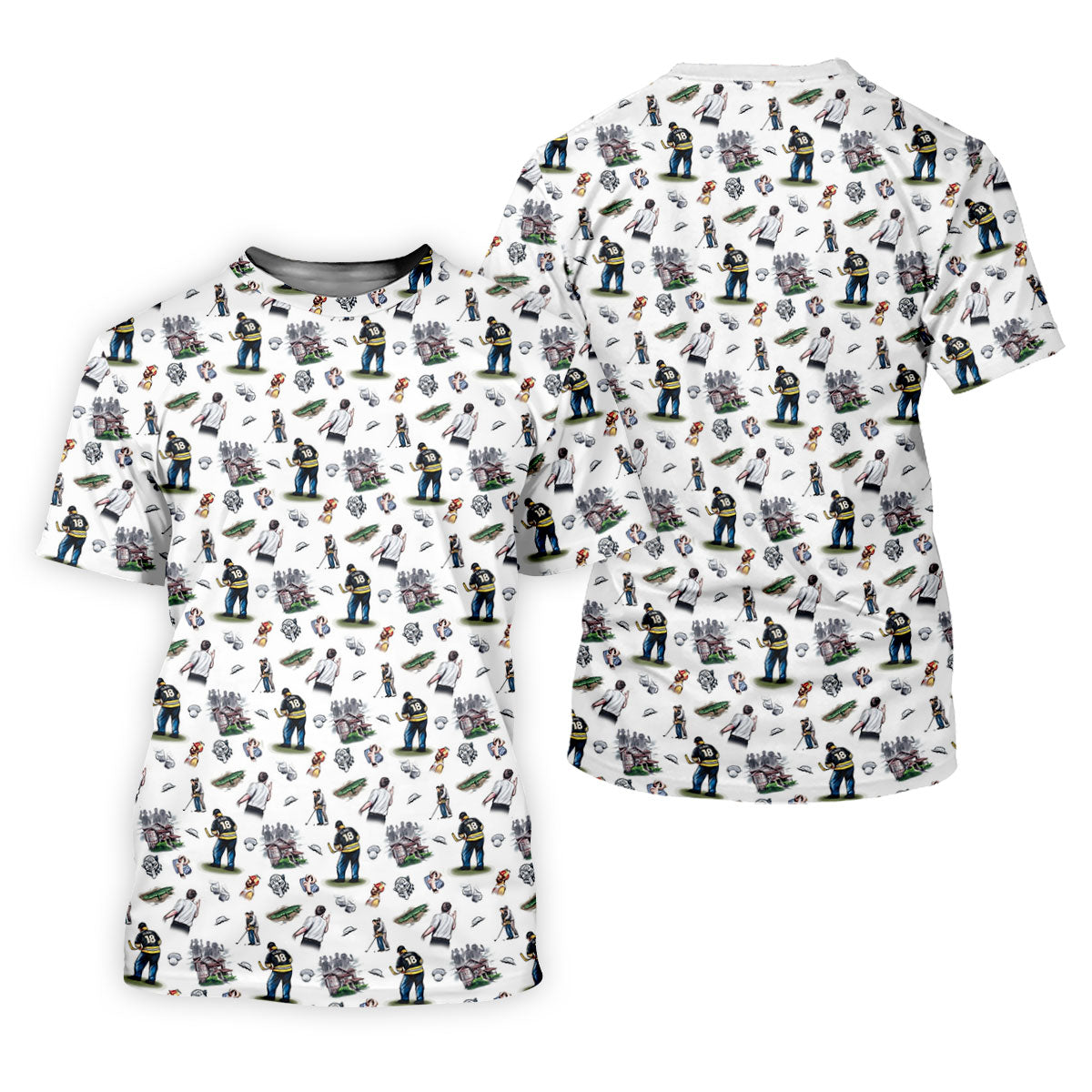 30th Anniversary Sport Movie Character Iconic Moments White Golf Shirt, Men's Funny Golf Shirts, Golf Shirts For Men