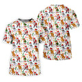 Funny Christmas Characters Golf Tops For Men, Cute Golf Outfit, Fun Golf Shirts For Men, Christmas Golf Shirt
