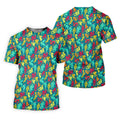 Cartoon Dragons Colorful Golf Shirt, Cute Golf Outfit, Polo Shirts For Men, Golf Shirts For Men