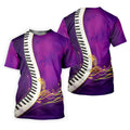 Mardi Gras Feather Beads Piano Keyboard Print Purple Golf Shirt, Polo Shirts For Men, Golf Shirts For Men