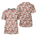Cute Christmas Dessert Pattern Golf Tops For Men, Cartoon Character Polo Shirts For Men, Christmas Golf Shirt