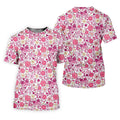 Breast Cancer Pink Ribbon Floral Golf Shirt, Cancer Awareness Shirt, Polo Shirts For Men, Golfing Apparel