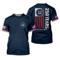 250 Years Quarter Millennnial Golf Ball Pattern Navy Patriotic Golf Shirt, 4th Of July Golf Shirts For Men