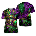 Mardi Gras Face Mask Purple Green Gold Polo Shirts For Men, Golf Shirts For Men, Polo For Men