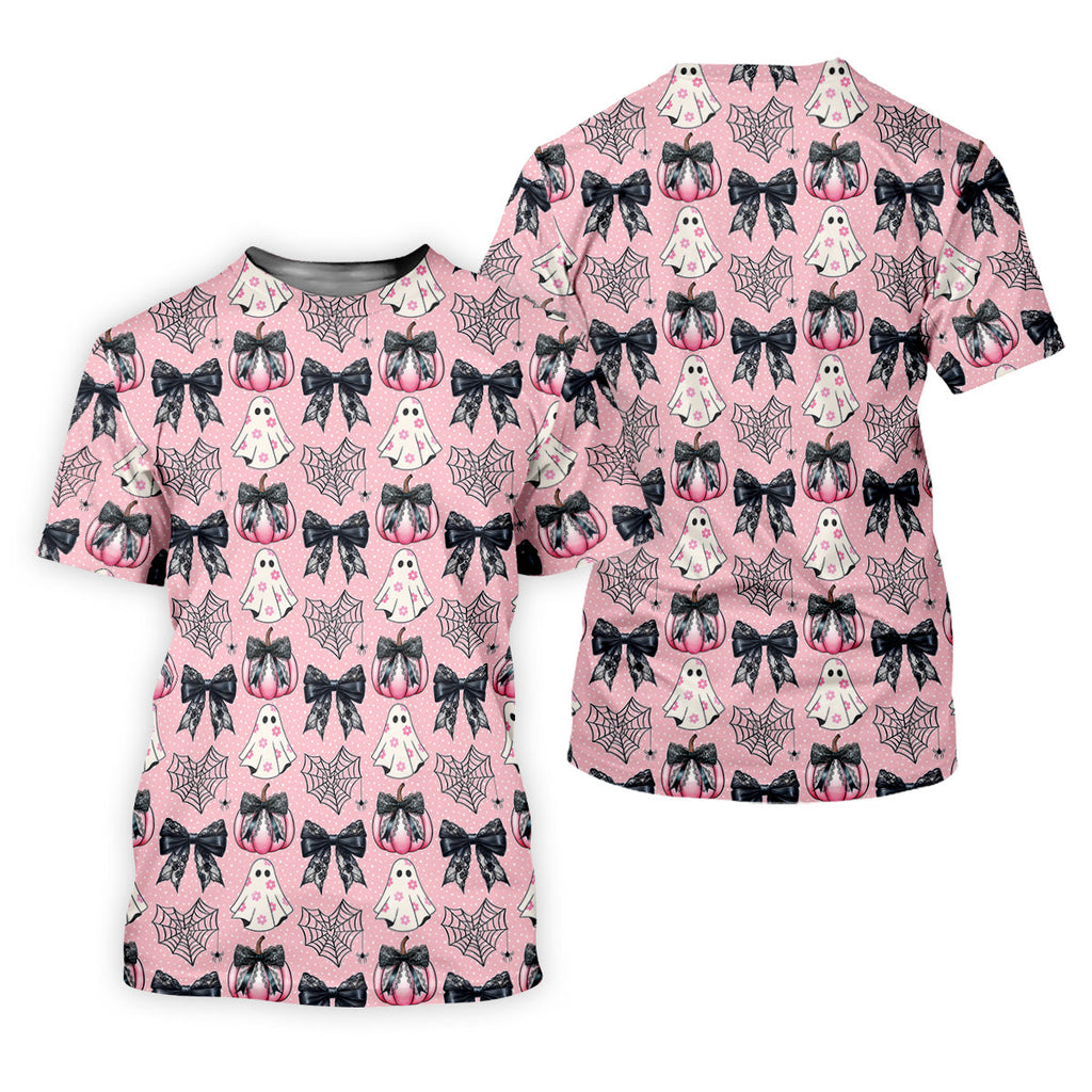 Coquette Pumpkin Boo Pink And Black Cute Golf Outfit, Fun Golf Shirts For Men, Golfing Apparel