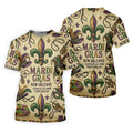 Mardi Gras New Orleans Fleur De Lis Carnival Hat Men's Golf Polo Shirts, Golf Shirts For Men