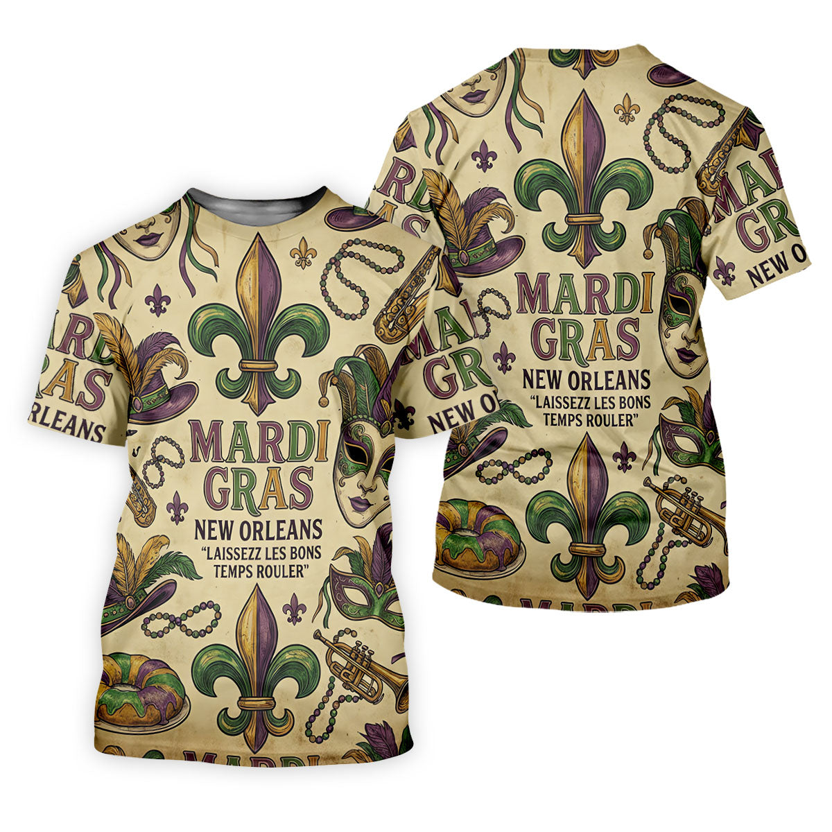Mardi Gras New Orleans Fleur De Lis Carnival Hat Men's Golf Polo Shirts, Golf Shirts For Men