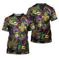 Holiday Mardi Gras Green Purple Gold Golf Tops For Men, Polo Shirts For Men, Golf Gift For Men