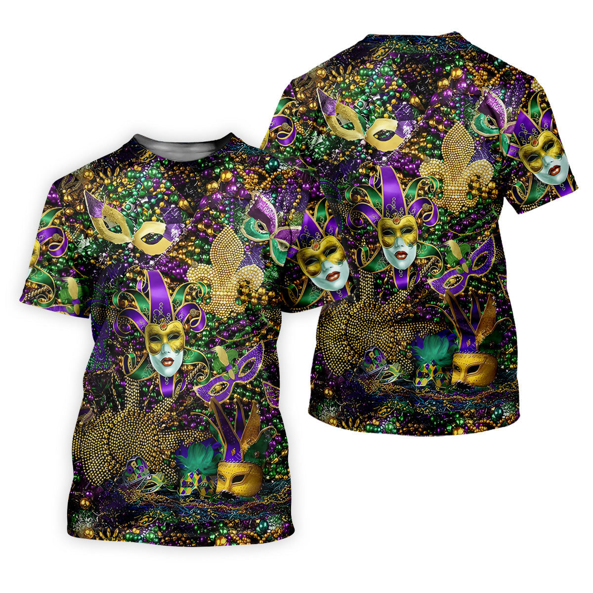 Holiday Mardi Gras Green Purple Gold Golf Tops For Men, Polo Shirts For Men, Golf Gift For Men