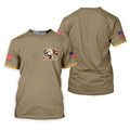 Bald Eagle American Flag 250 Years Sand Golf Shirt, Patriotic 4th Of July Golf Shirts For Men