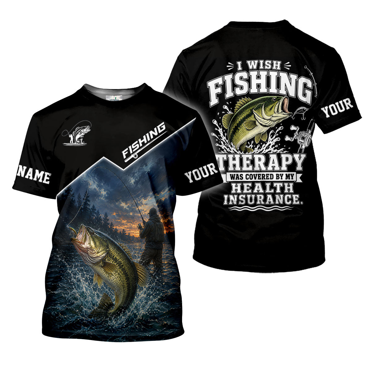 Custom Bass Fishing Lake Sunset UPF Shirt, Performance Fishing Shirt, Fishing Shirts For Women