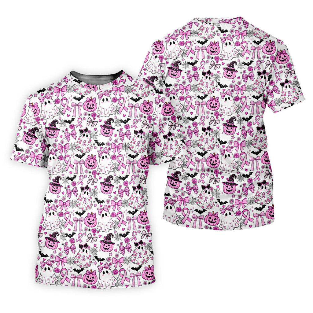Pink Breast Cancer Witch Halloween Golf Polo Shirt, Womens Golf Polo, Golf Shirts For Women