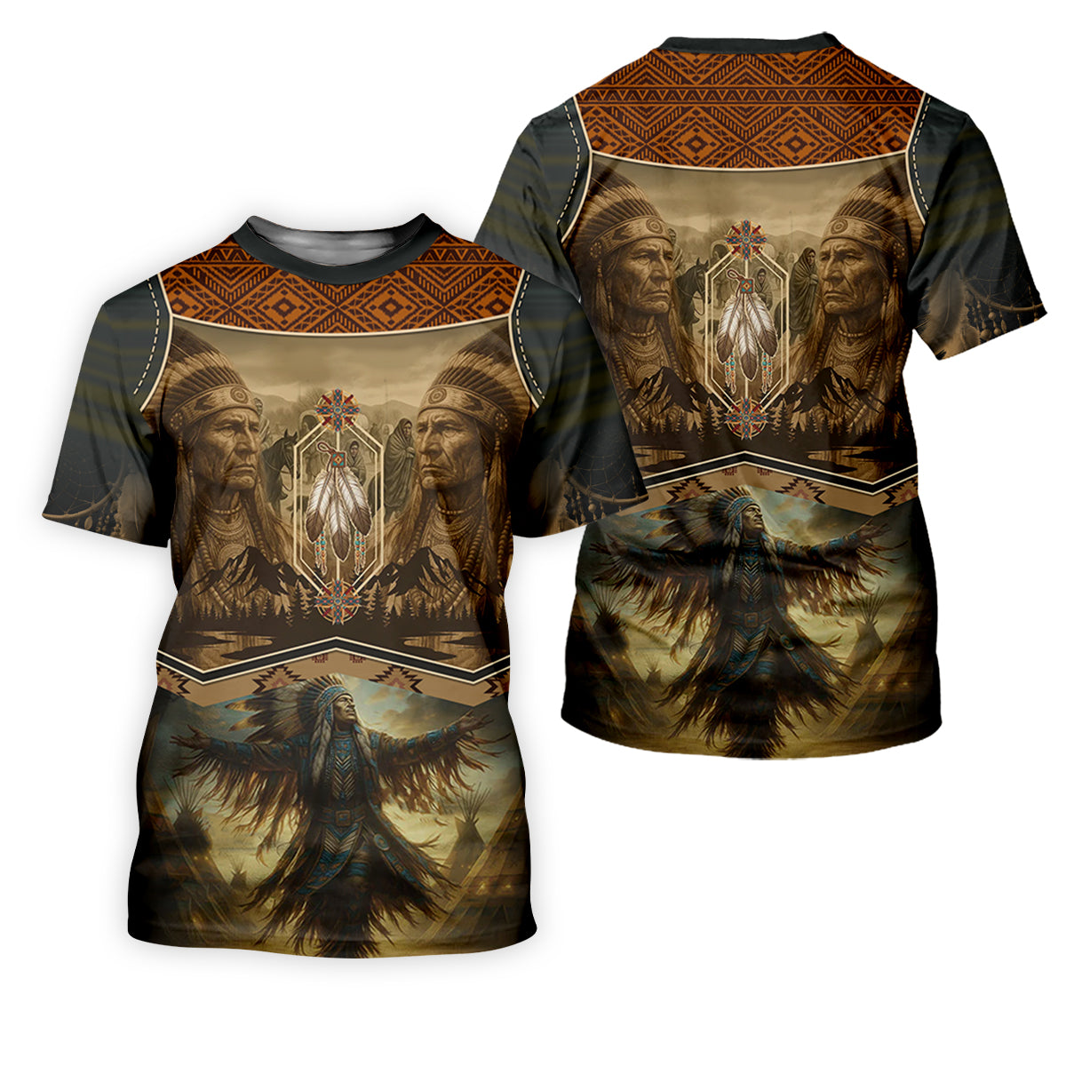 Spirit of the Ancestors Golf Tops For Men, Native American Ancestry Polo Shirts For Men, Indigenous Peoples Month