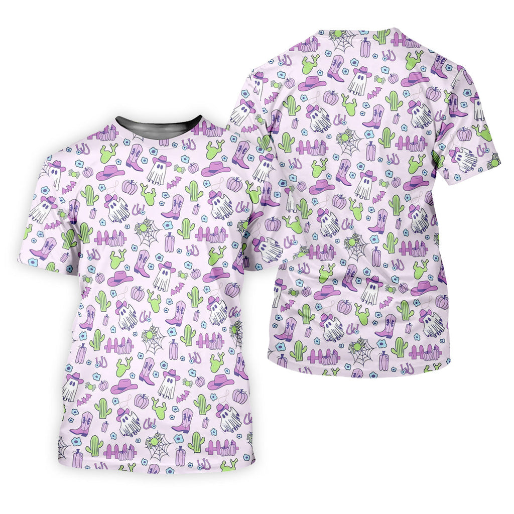 Western Halloween Purple Golf Tops For Men, Fun Golf Shirts For Men, Polo Shirts For Men