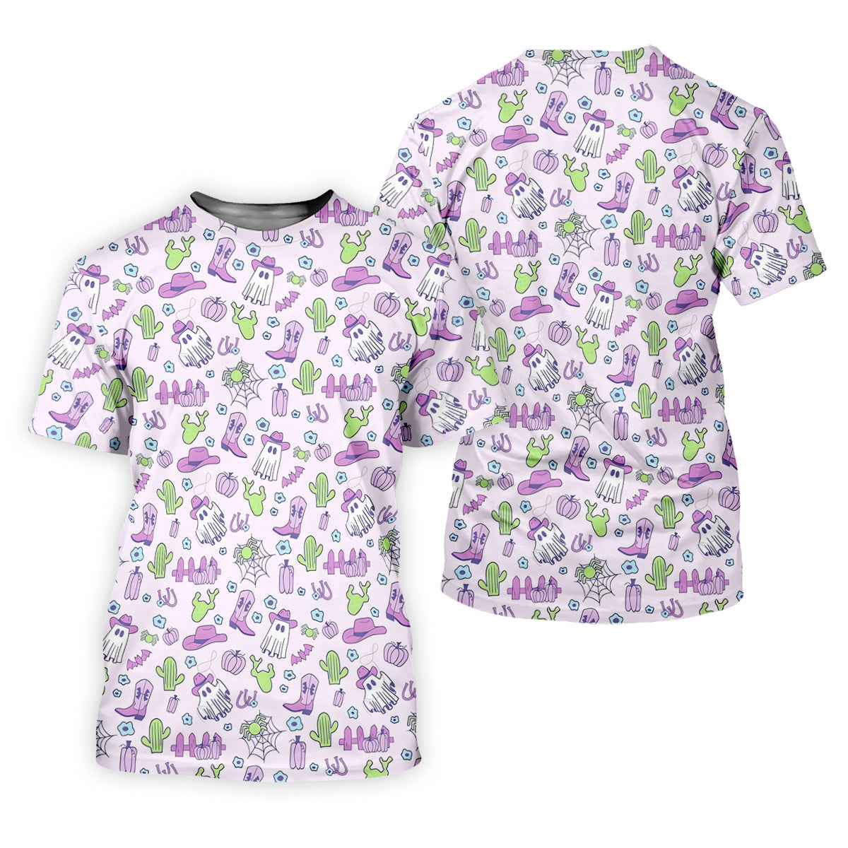 Western Halloween Purple Golf Tops For Men, Fun Golf Shirts For Men, Polo Shirts For Men
