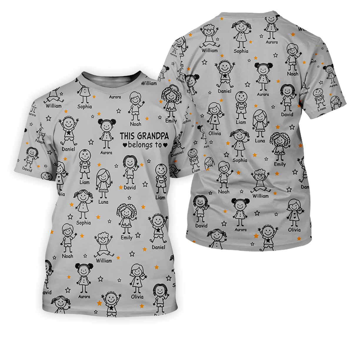 This Grandpa Dad Belongs To Kids Pet Grey Golf Shirt, Polo Shirts For Men, Golf Gift For Men