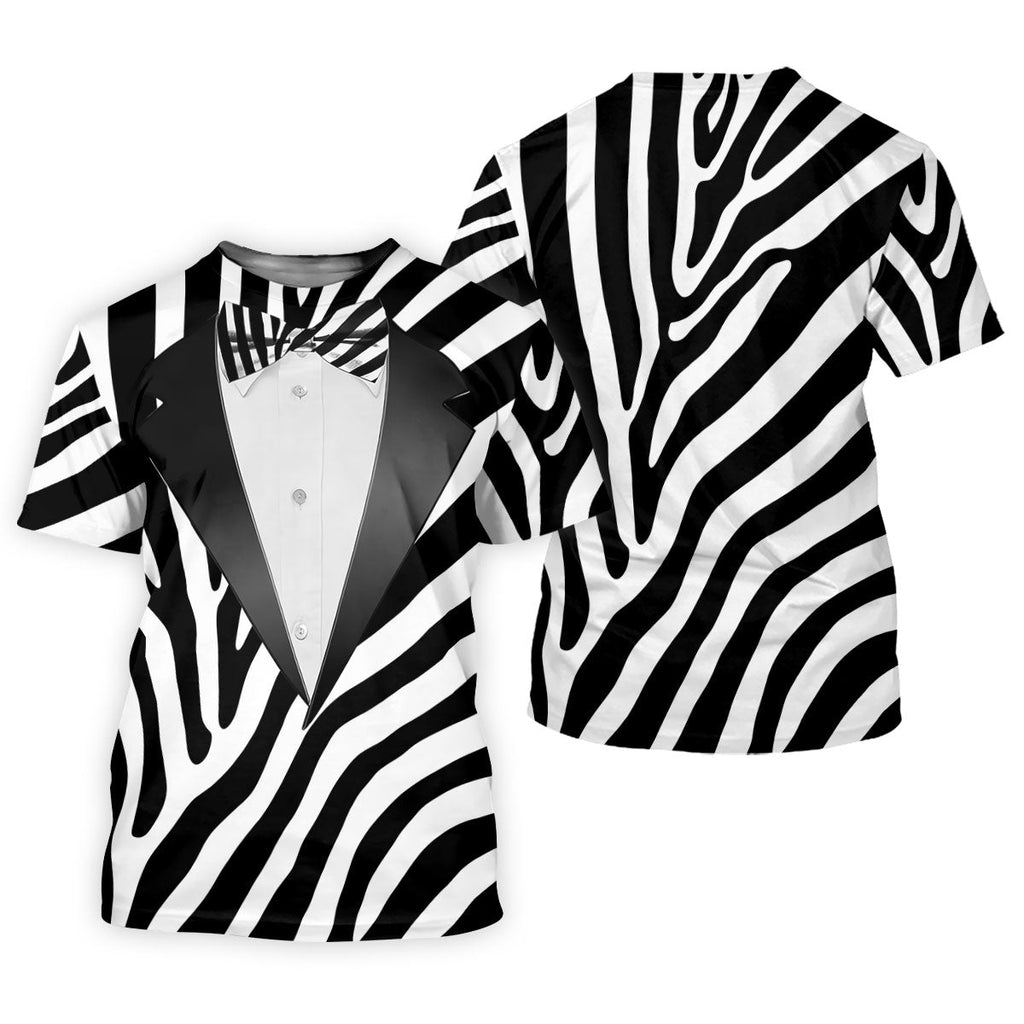Zebra Pattern Funny Costume Hawaiian Golf Shirt, Polo ShirtFor Men, Golf Shirts For Men