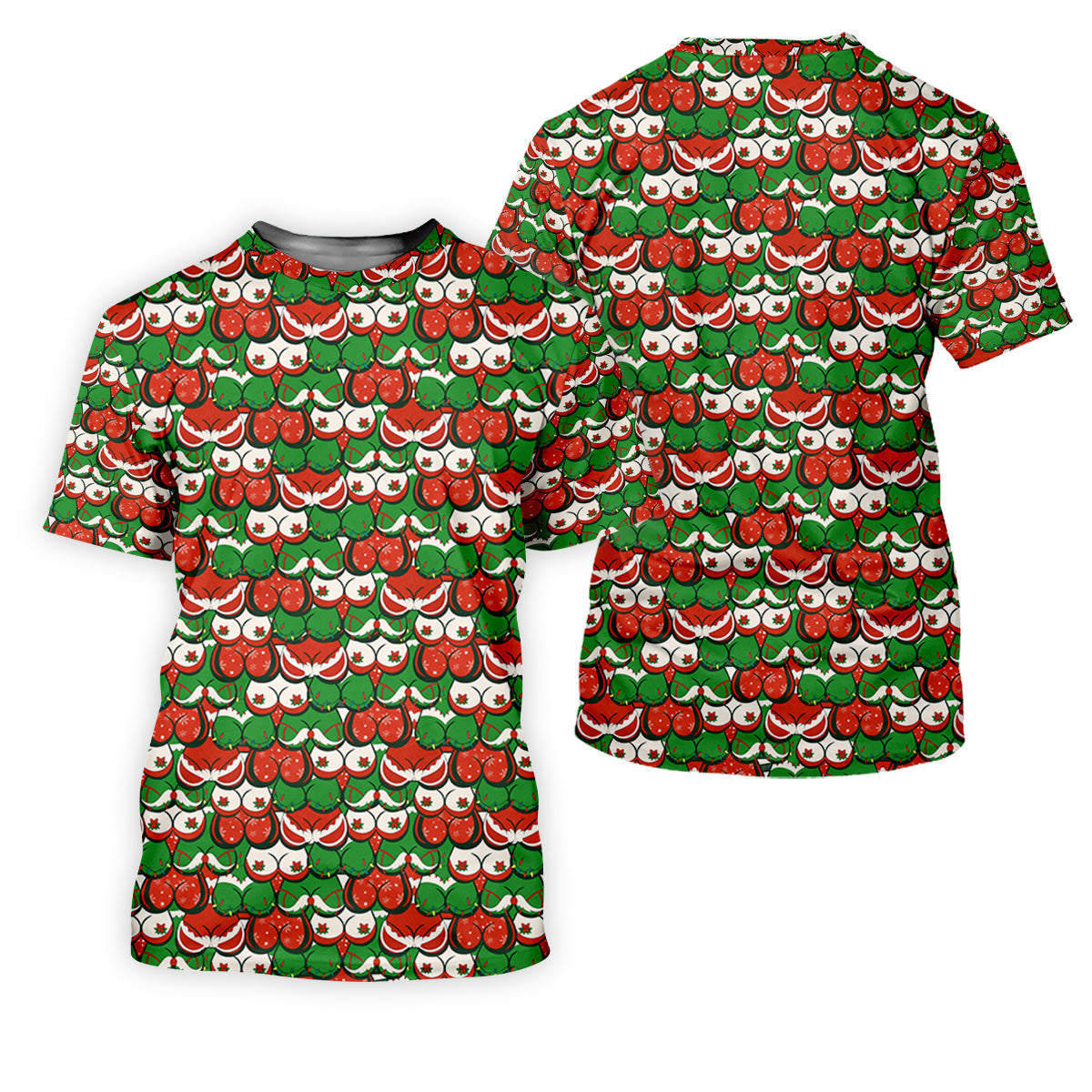 Funny Christmas Red And Green Men's Golf Polo Shirts, Christmas Golf Shirt, Cute Golf Outfit, Golf Gift For Men