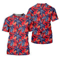 Hawaiian Palm Tree Military Theme Red Golf Shirt, Golf Shirts For Men, Polo Shirts For Men