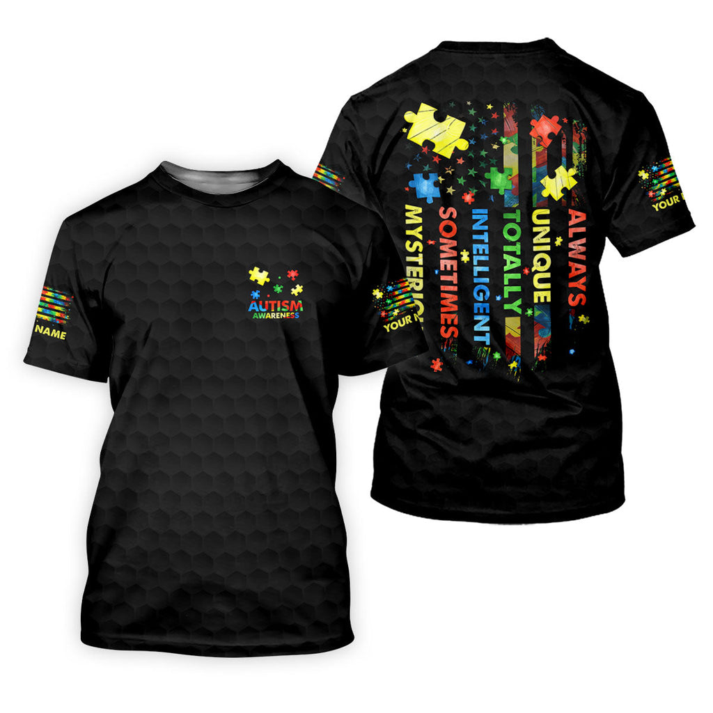 Autism Awareness Always Unique Totally Intelligent Sometimes Mysterious Golf Shirts For Men, Polo Shirts For Men