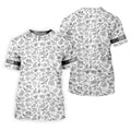 Custom Name Toile de Jouy Birds And Flowers Grey And White Polo Shirts For Men, Golf Gift For Men
