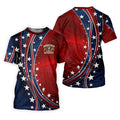 US 250th Anniversary Red White Navy Stars And Stripes Patriotic Golf Shirt, 4th Of July Golf Shirts For Men