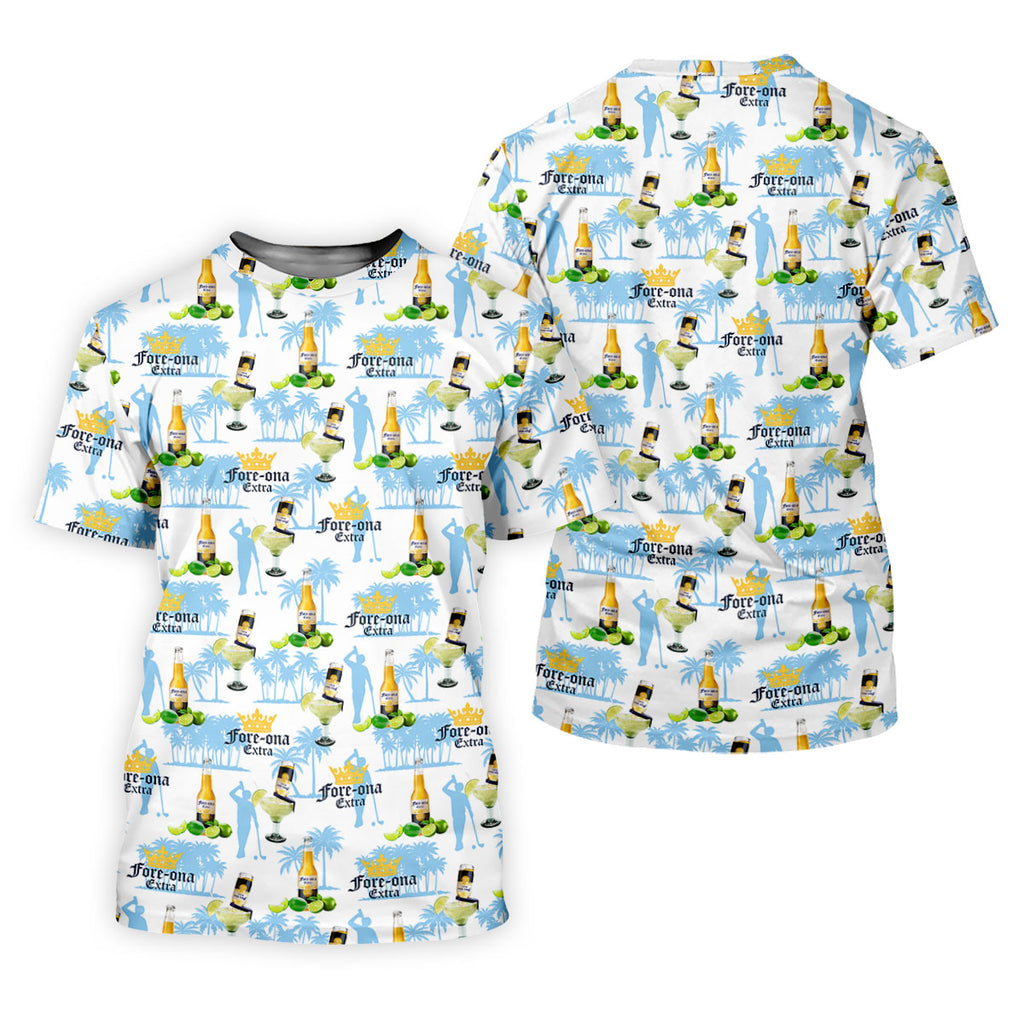 Fore-ona Extra Find Your Fairway Golfer Beer Men's Funny Golf Shirts, Golf Shirts For Men