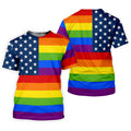Gay Pride American Flag Golf Tops For Men, Pride Month Golf Shirts For Men