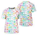 Sweet Words Watercolor Heart Golf Tops For Men, Valentines Golf Gift, Polo Shirts For Men