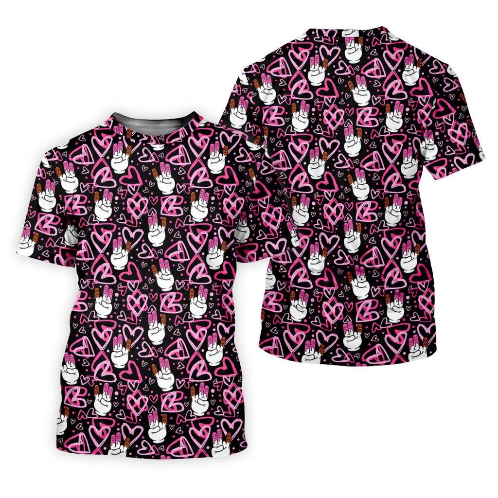 Chocolate Fingers Adult Humor Heart Pattern Fun Golf Shirts For Men, Valentines Golf Gift, Polo Shirts For Men