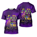 It's Mardi Gras Y'All Funny Flamingo Purple Golf Shirt, Polo Shirts For Men, Golf Shirts For Men