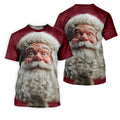 Santa Claus Face Funny Holiday Vintage Print Men's Golf Polo Shirts, Christmas Golf Shirt, Golf Gift For Men