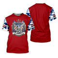 Patriotic Bald Eagle Blue And White Camo Red Golf Shirt, 250th Anniversary Golf Shirts For Men