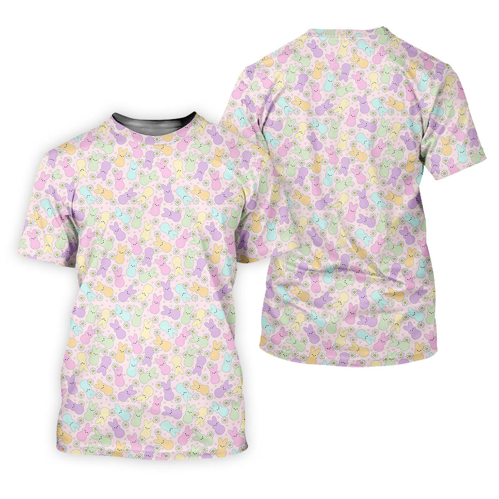 Easter Bunny Seamless Pattern Golf Shirts For Men, Men's Funny Golf Shirts, Cute Golf Outfit, Polo Shirts For Men