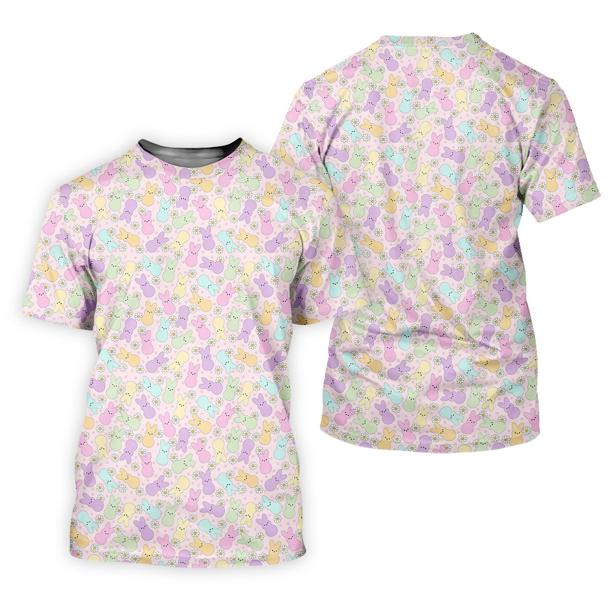 Easter Bunny Seamless Pattern Golf Shirts For Men, Men's Funny Golf Shirts, Cute Golf Outfit, Polo Shirts For Men