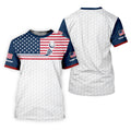 Patriot American Flag Wedge Golf Club Golf Ball Pattern Golf Tops For Men, 250th Anniversary Patriotic Golf Shirt